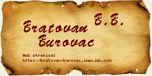 Bratovan Burovac vizit kartica